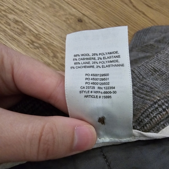 ARITZIA WILFRED WOOL  & CASHMERE BLEND HOUNDSTOOTH PLAID PANTS - 2 - Picture 11 of 11